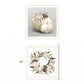 Set Of Two BOHO Pumpkins and Flowers 2 White Framed Print Wall Art