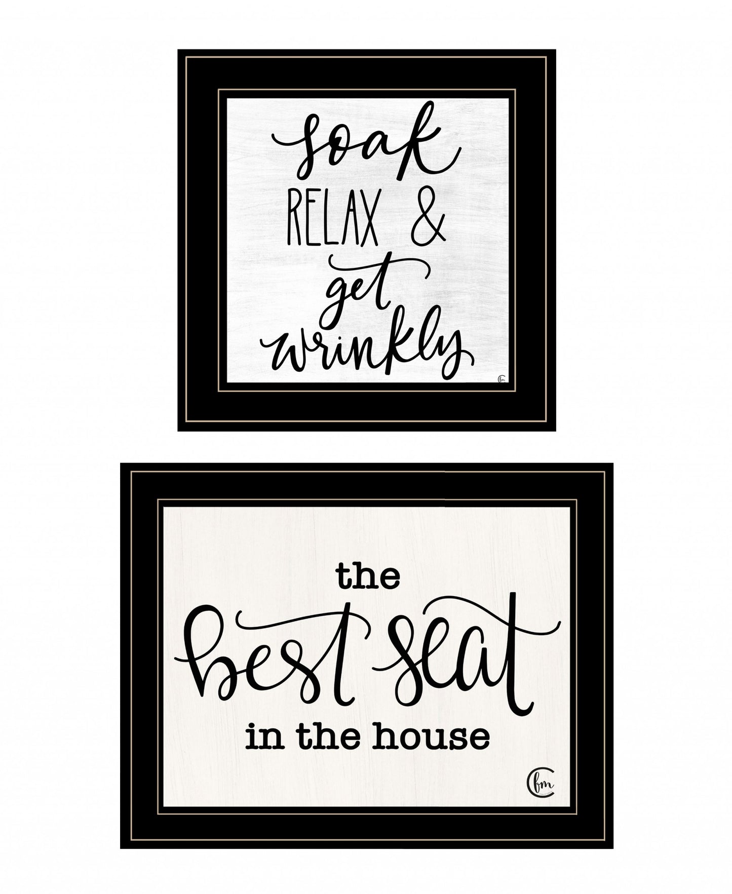 Set Of Two The Best Seat in the House 2 Black Framed Print Bathroom Wall Art