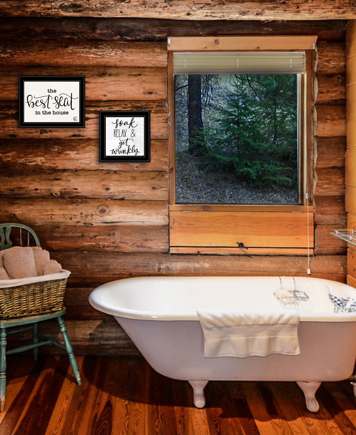 Set Of Two The Best Seat in the House 2 Black Framed Print Bathroom Wall Art