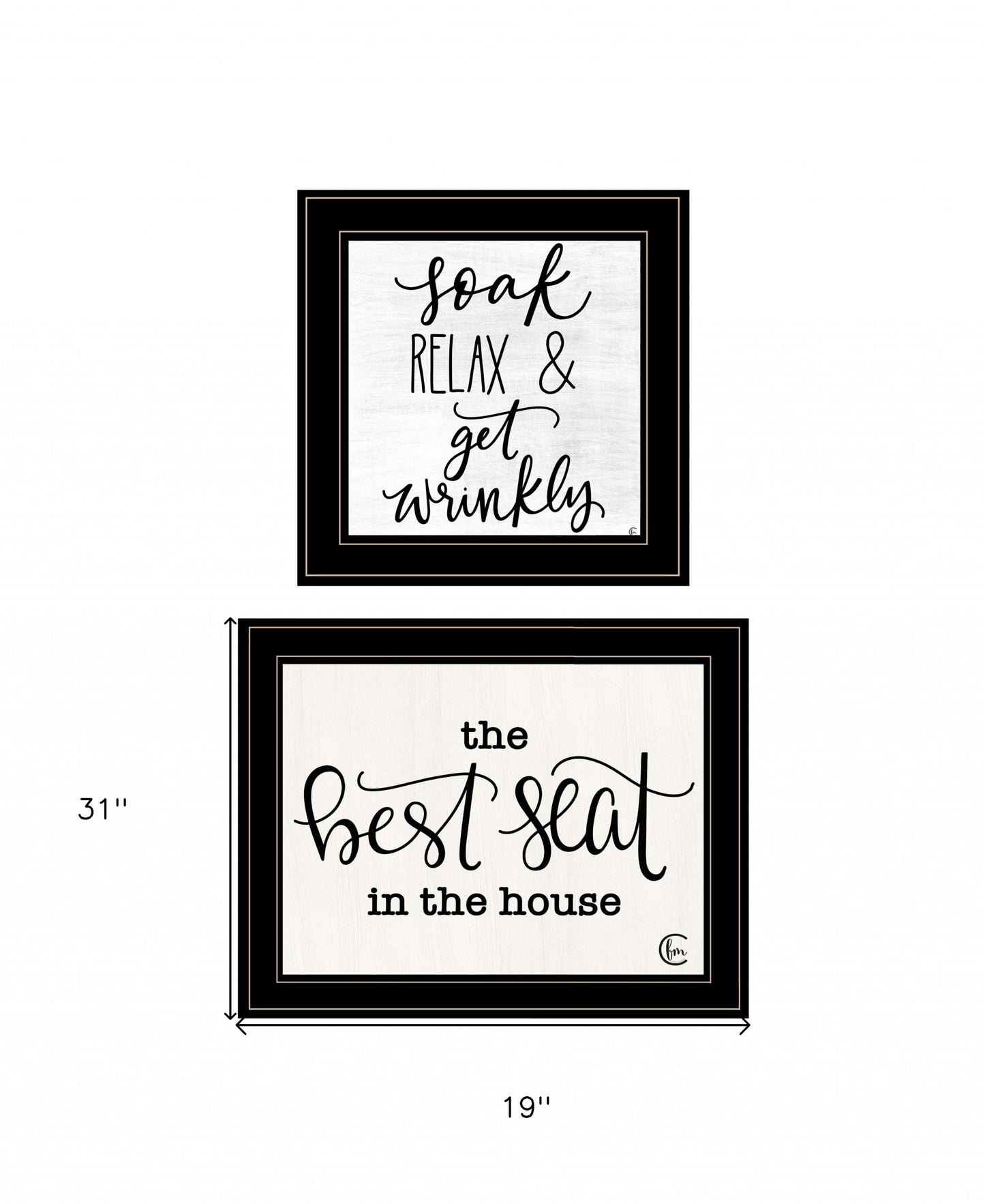 Set Of Two The Best Seat in the House 2 Black Framed Print Bathroom Wall Art