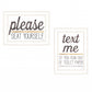 Set Of Two Text Me If You Run Out of Toilet Paper While Seated 1 White Framed Print Wall Art