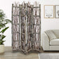 Earthy Birch and Twig Four Panel Room Divider Screen