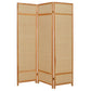 Natural Brown Bamboo Three Panel Room Divider Screen