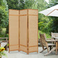 Natural Brown Bamboo Three Panel Room Divider Screen