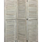 Stylish Three Panel Washed White Shutter Divider Screen