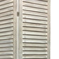 Stylish Three Panel Washed White Shutter Divider Screen