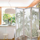 Earthy Opaque Palms Three Panel Room Divider Screen