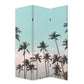 Tropical Palm Trees Room Three Panel Divider Screen