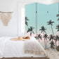 Tropical Palm Trees Room Three Panel Divider Screen