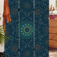 Blue Boho Mandala Three Panel Room Divider Screen