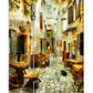 Romantic European Street Three Panel Room Divider Screen