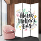 Sweet Floral Mother's Day Three Panel Room Divider Screen