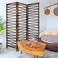 Rustic Geo Design Wood Three Panel Room Divider Screen