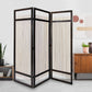 Light and Dark Rattan Three Panel Room Divider Screen