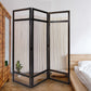 Light and Dark Rattan Three Panel Room Divider Screen