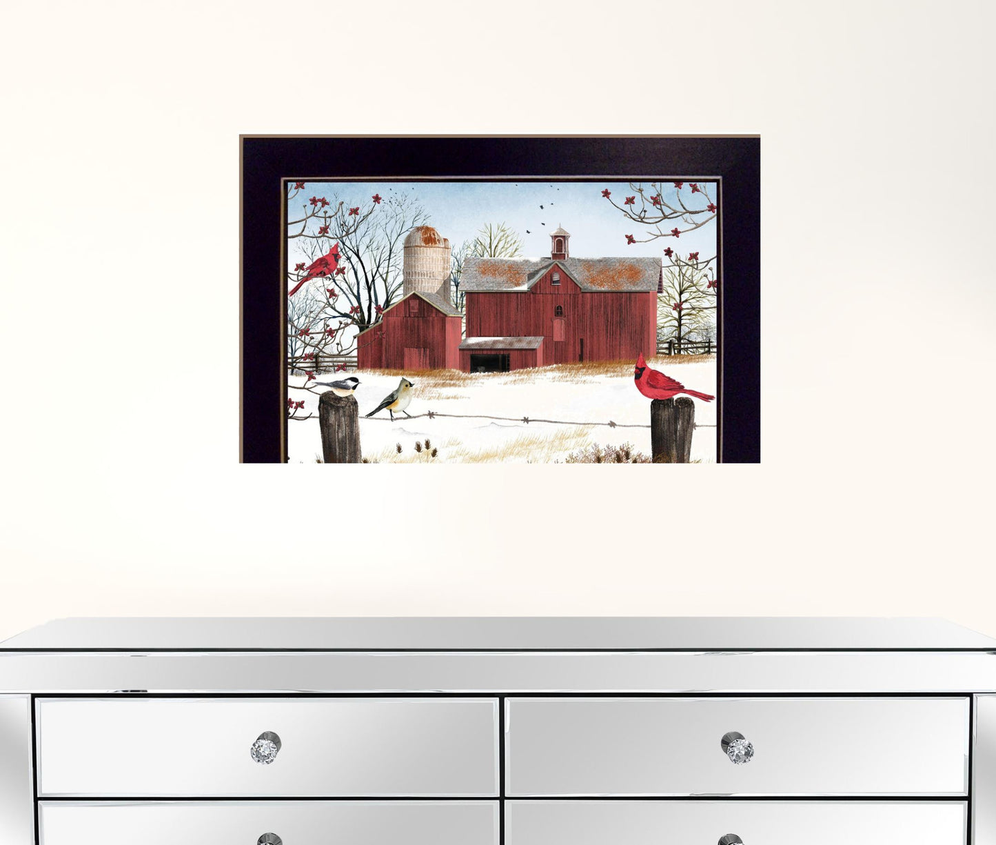 Winter Friends 1 Black Framed Print Wall Art