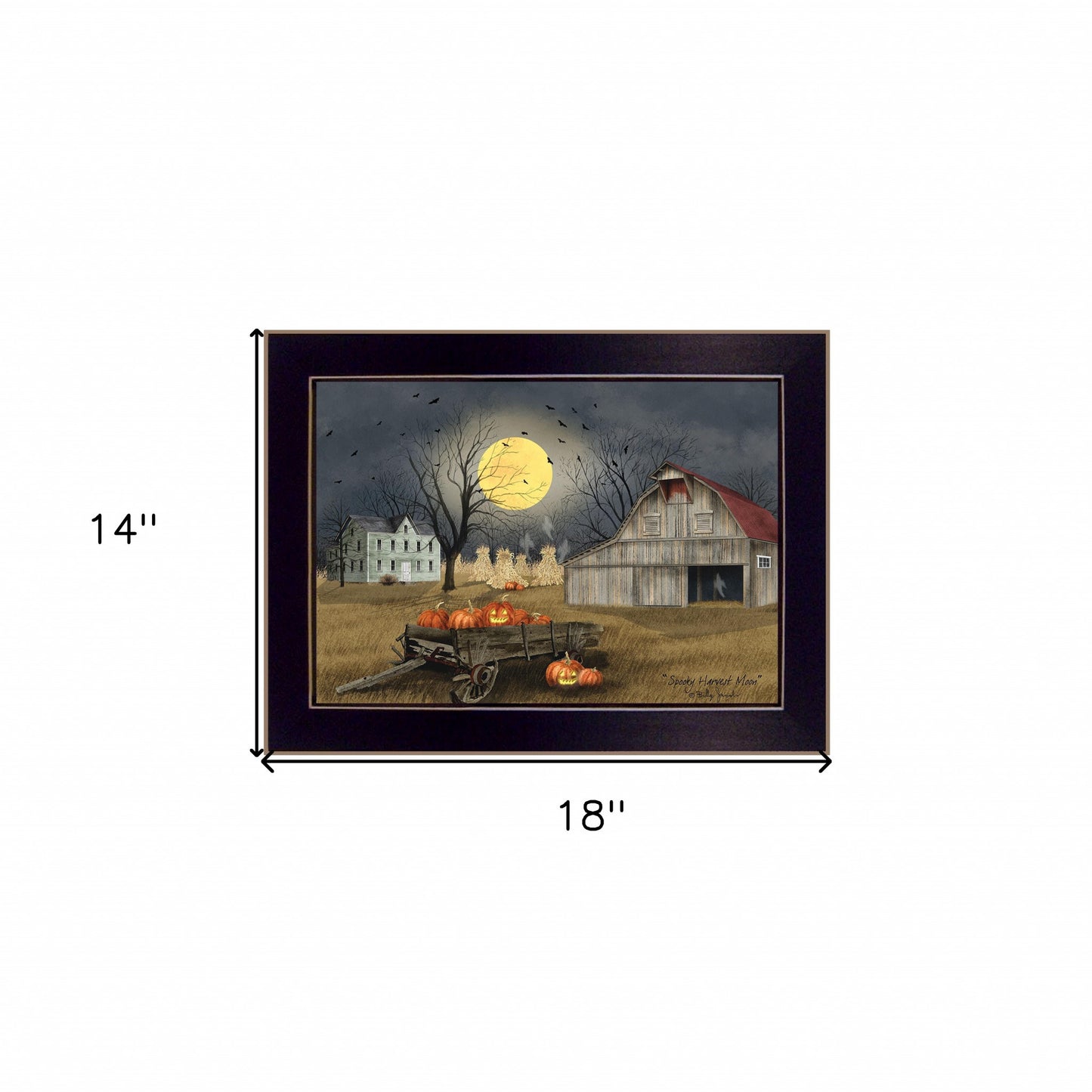 Spooky Harvest Moon 1 Black Framed Print Kitchen Wall Art