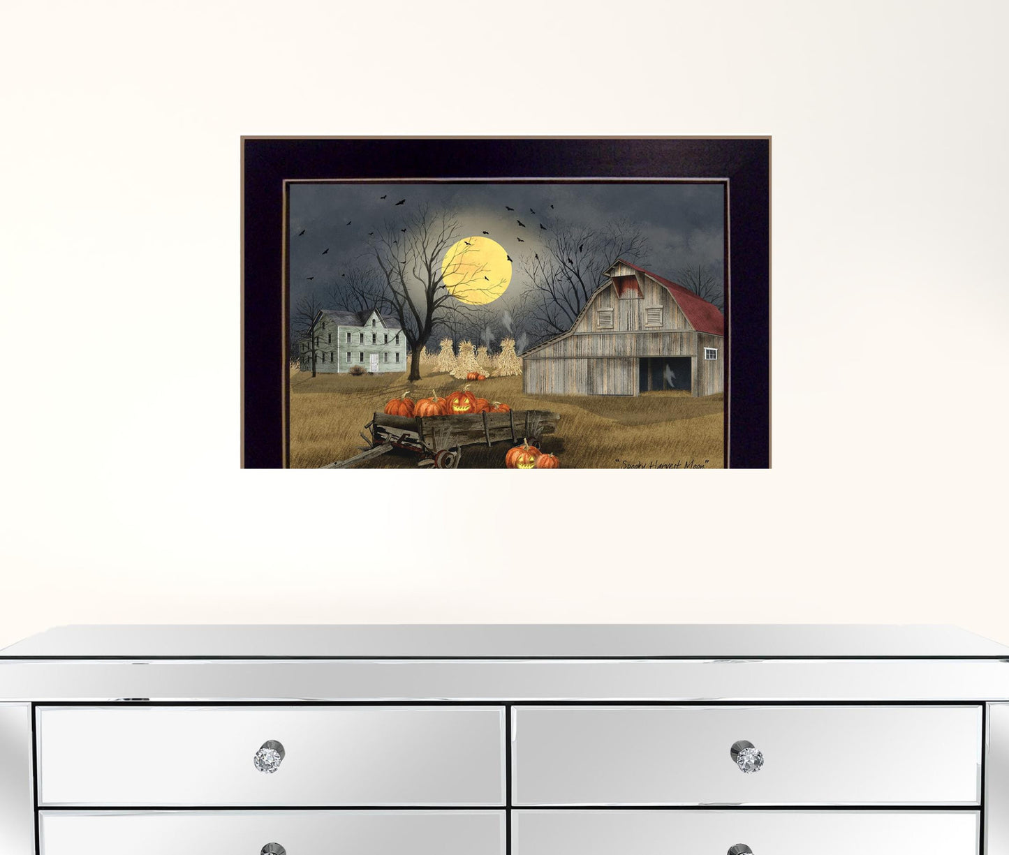 Spooky Harvest Moon 1 Black Framed Print Kitchen Wall Art