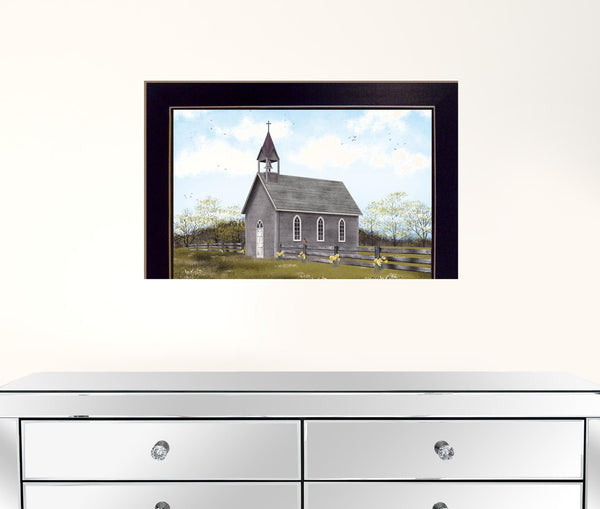 He is Risen Black Framed Print Wall Art