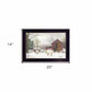 Winter Coat sheep Black Framed Print Wall Art