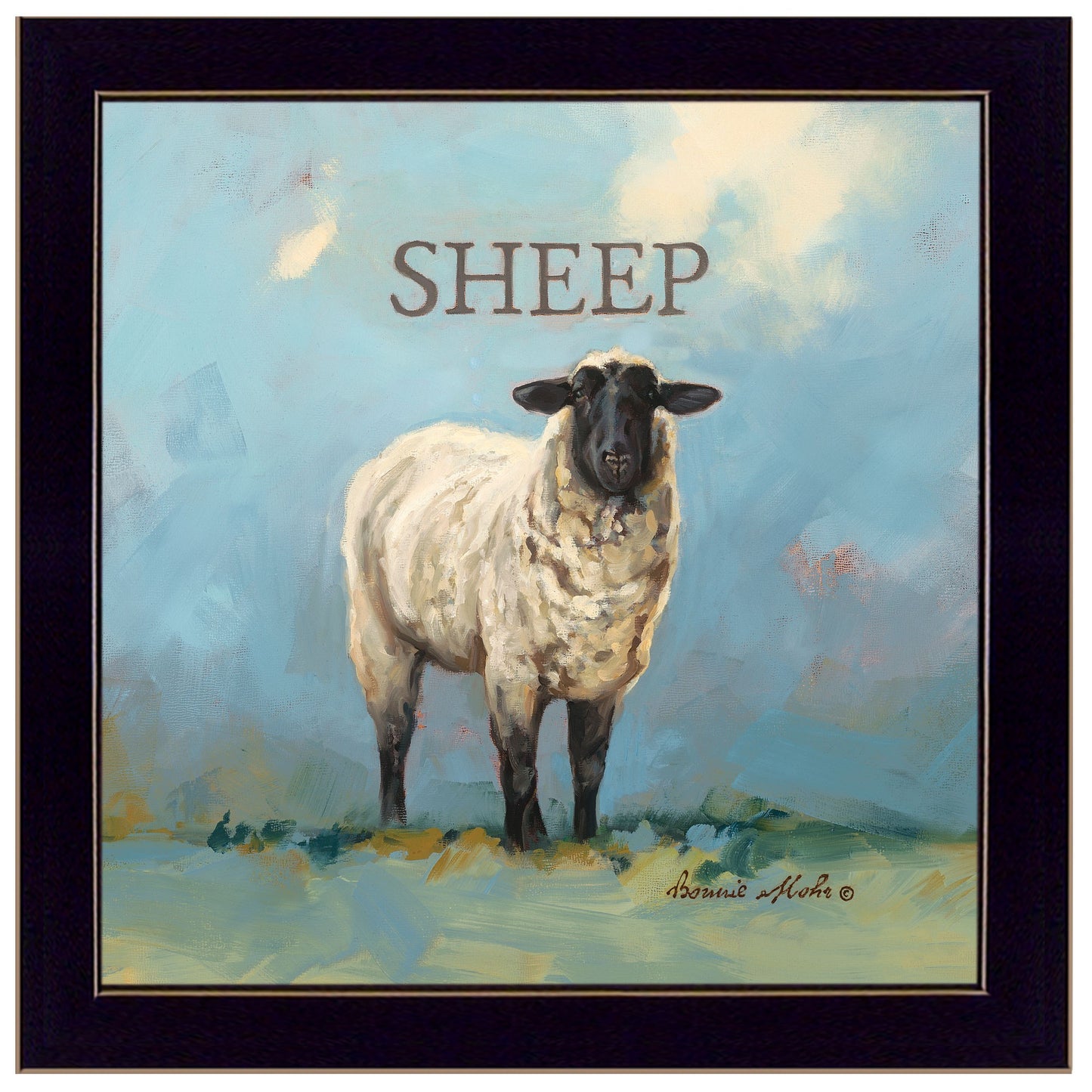 Sherlock the Sheep Black Framed Print Wall Art