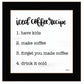 Iced Coffee Recipe Black Framed Print Wall Art