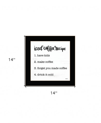 Iced Coffee Recipe Black Framed Print Wall Art