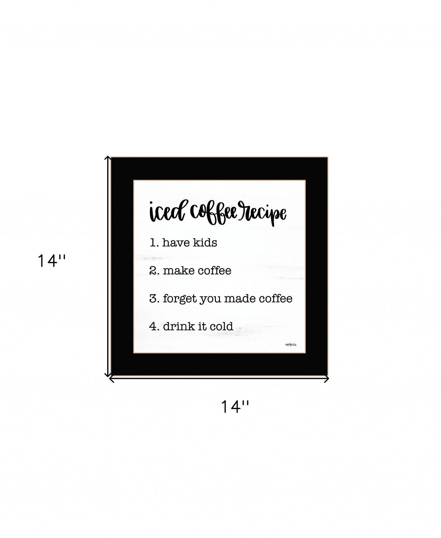 Iced Coffee Recipe Black Framed Print Wall Art