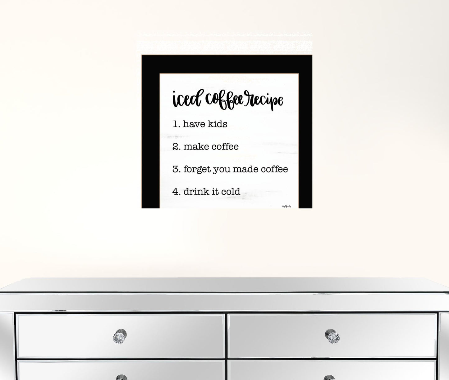 Iced Coffee Recipe Black Framed Print Wall Art