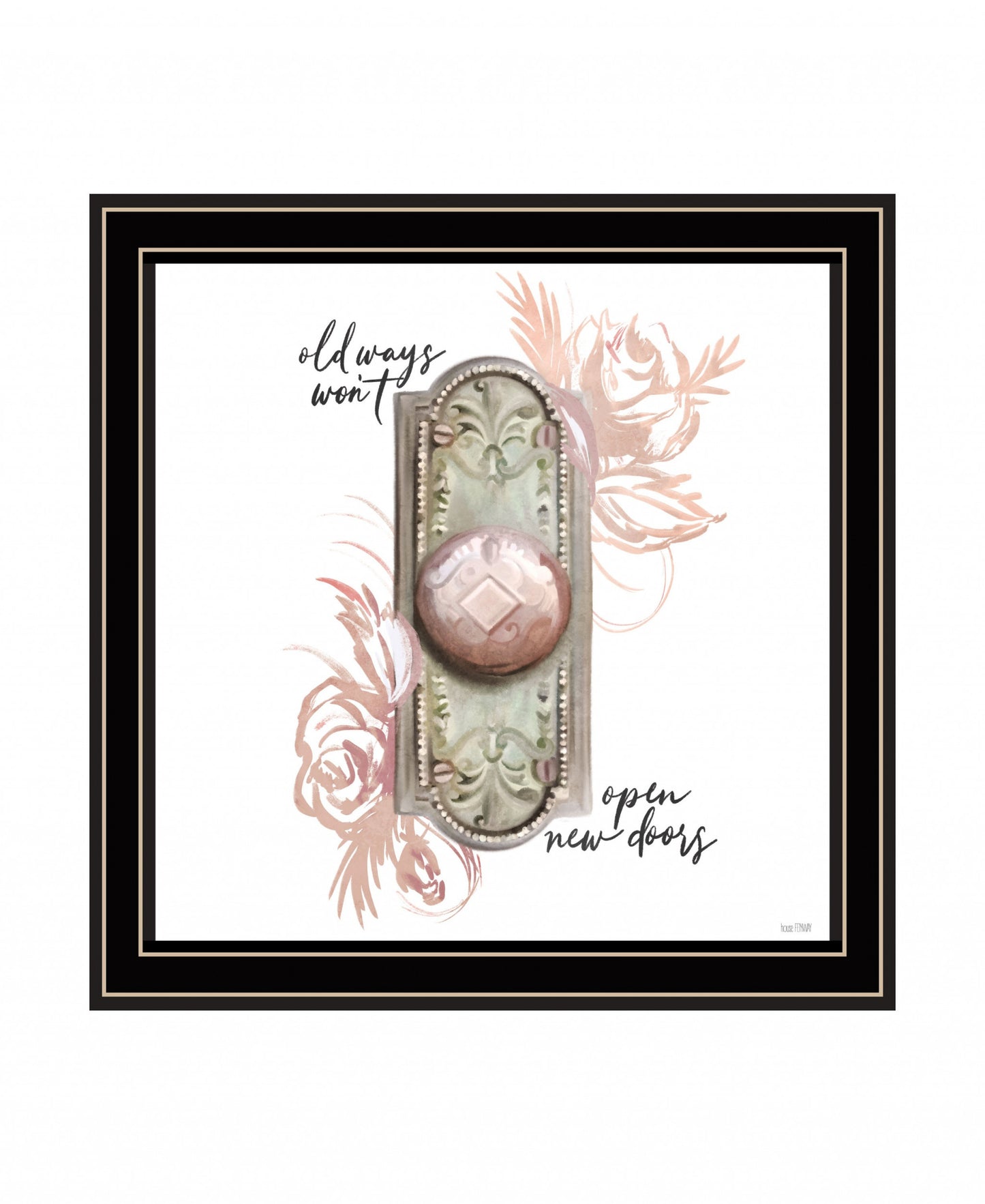 Old Ways In Blush 1 Black Framed Print Wall Art