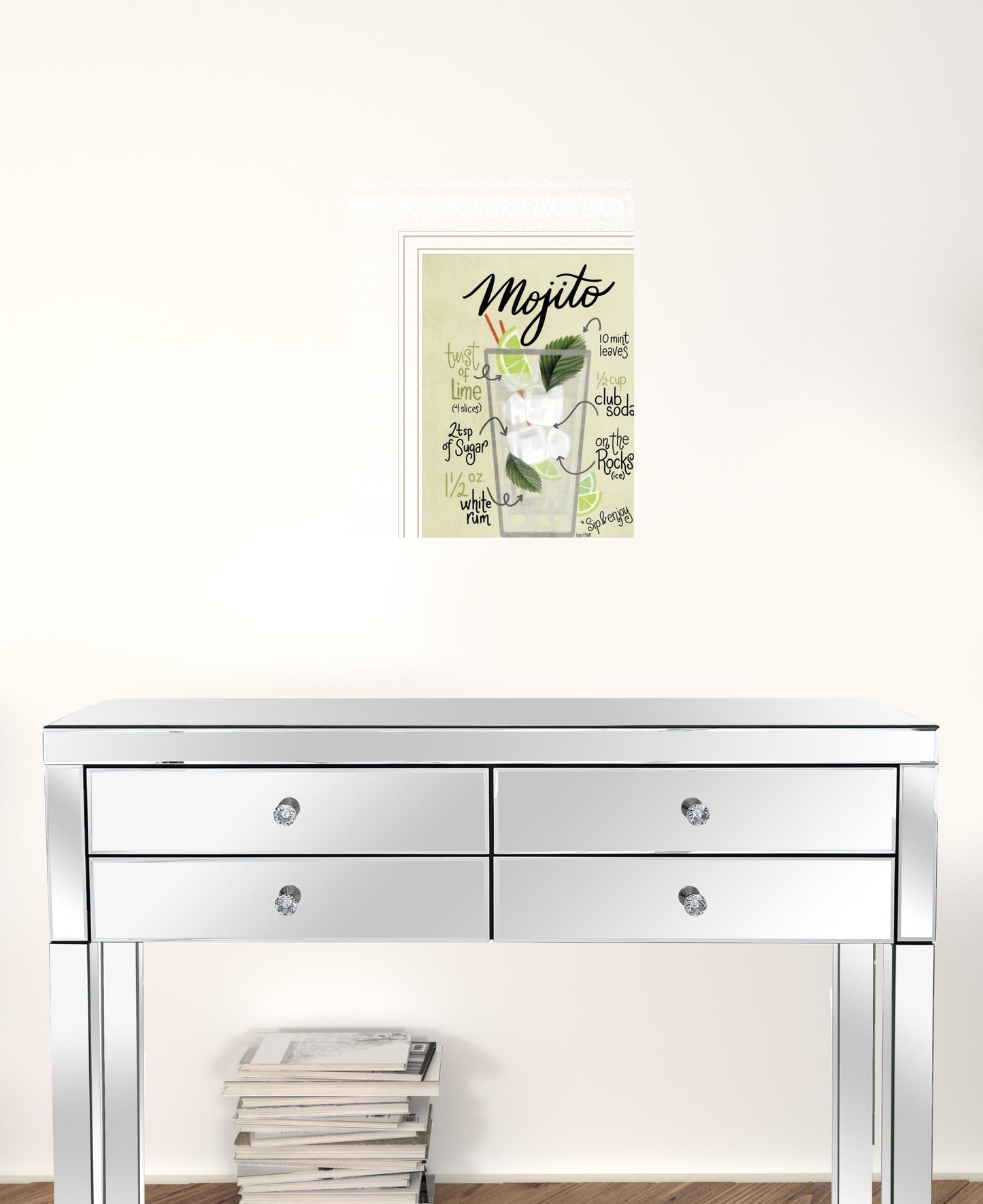 Mojito White Framed Print Wall Art