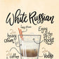 White Russian Black Framed Print Wall Art