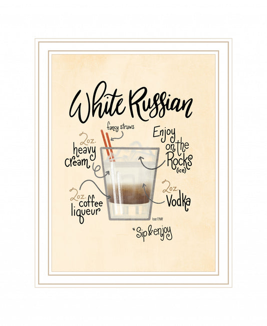 White Russian White Framed Print Wall Art