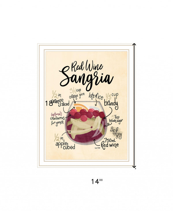 Red Wine Sangria White Framed Print Wall Art