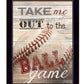 Take Me Out To The Ball Game 3 Black Framed Print Baseball Wall Art