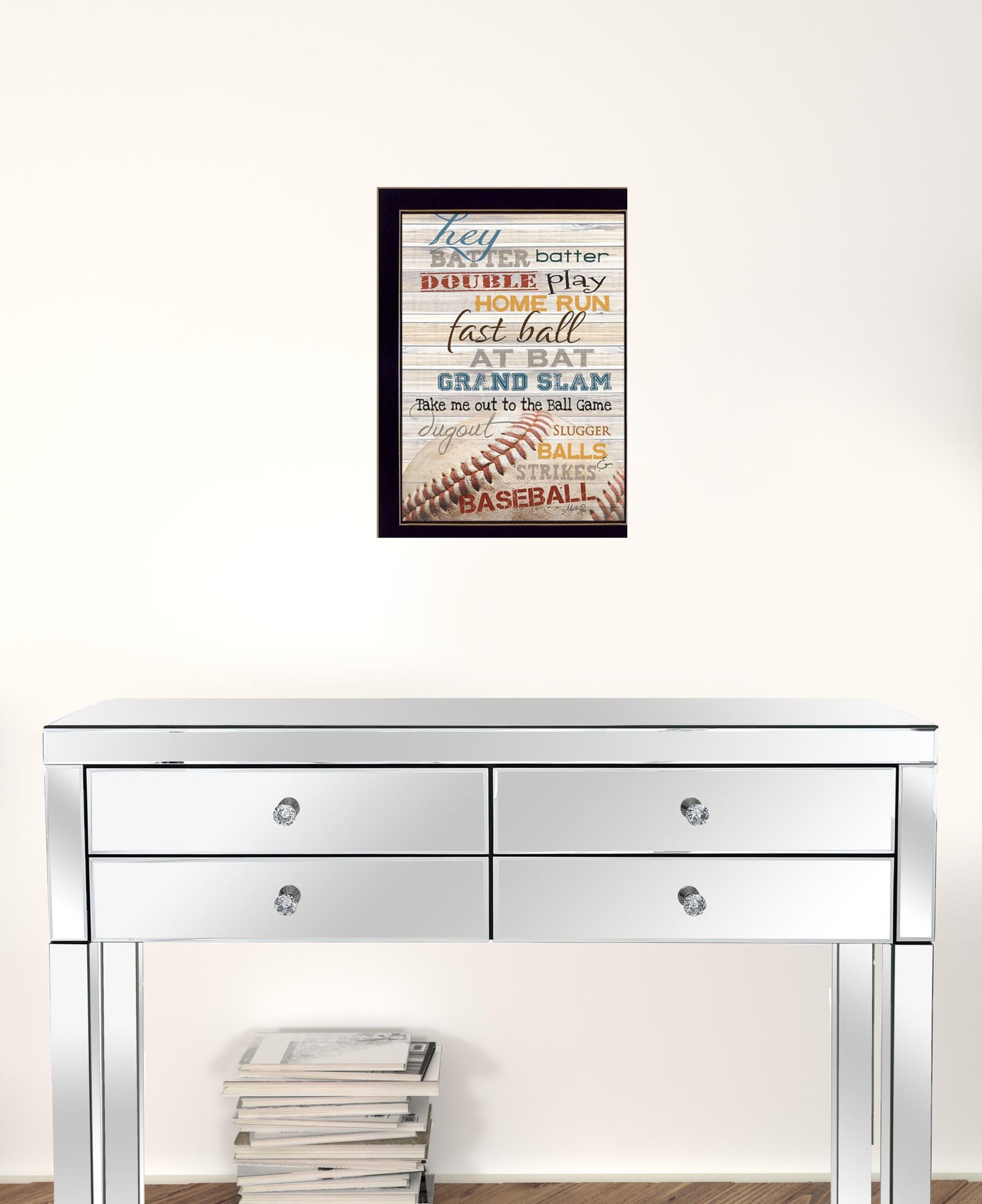 Hey Batter Batter 3 Black Framed Print Wall Art