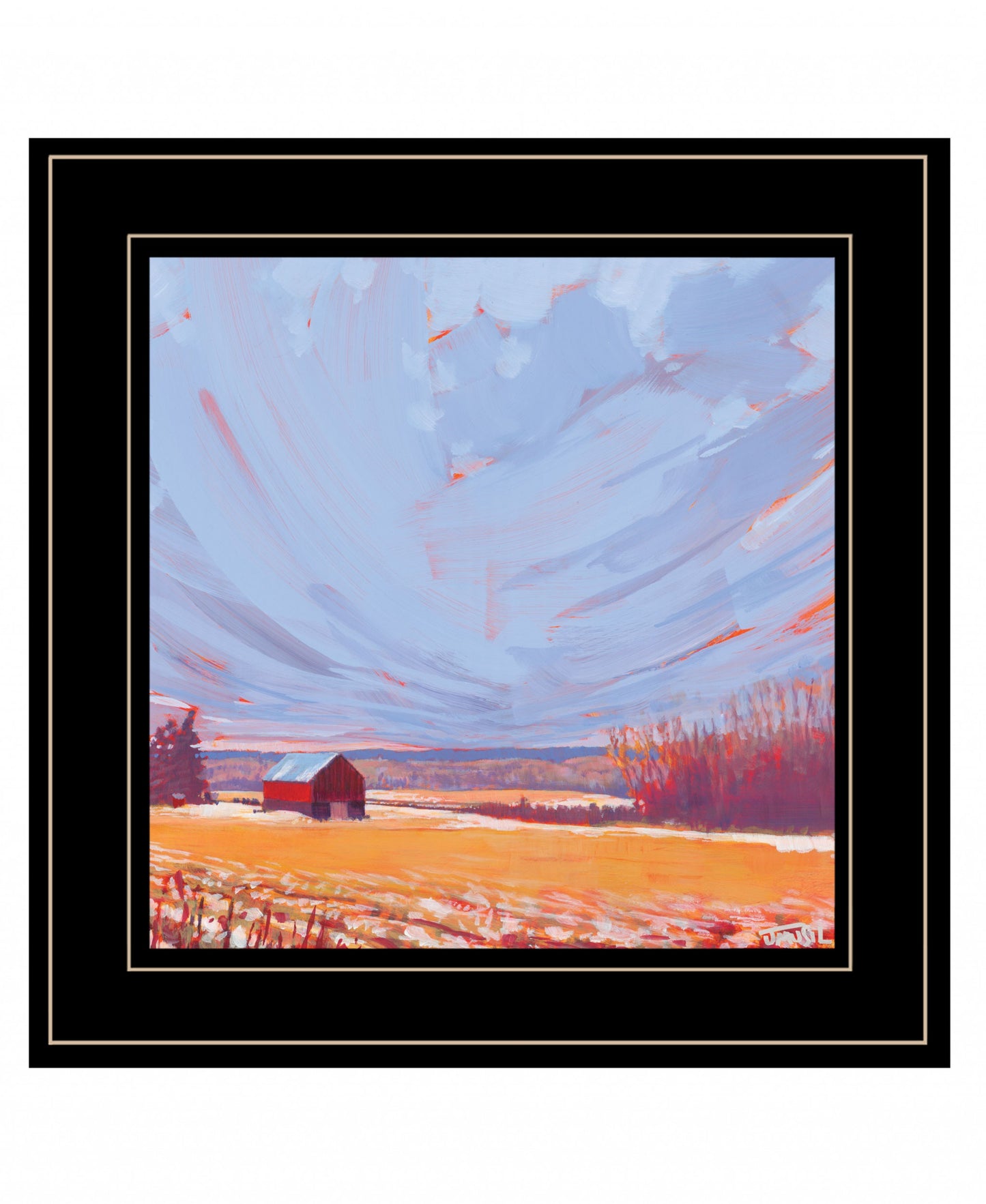 Slate Winter Sky 1 Black Framed Print Wall Art