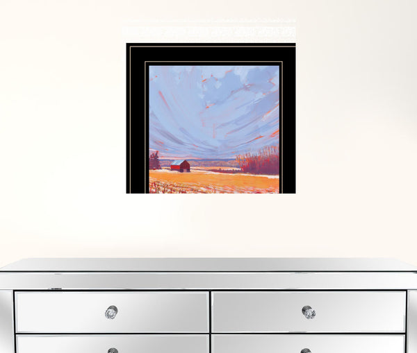 Slate Winter Sky 1 Black Framed Print Wall Art