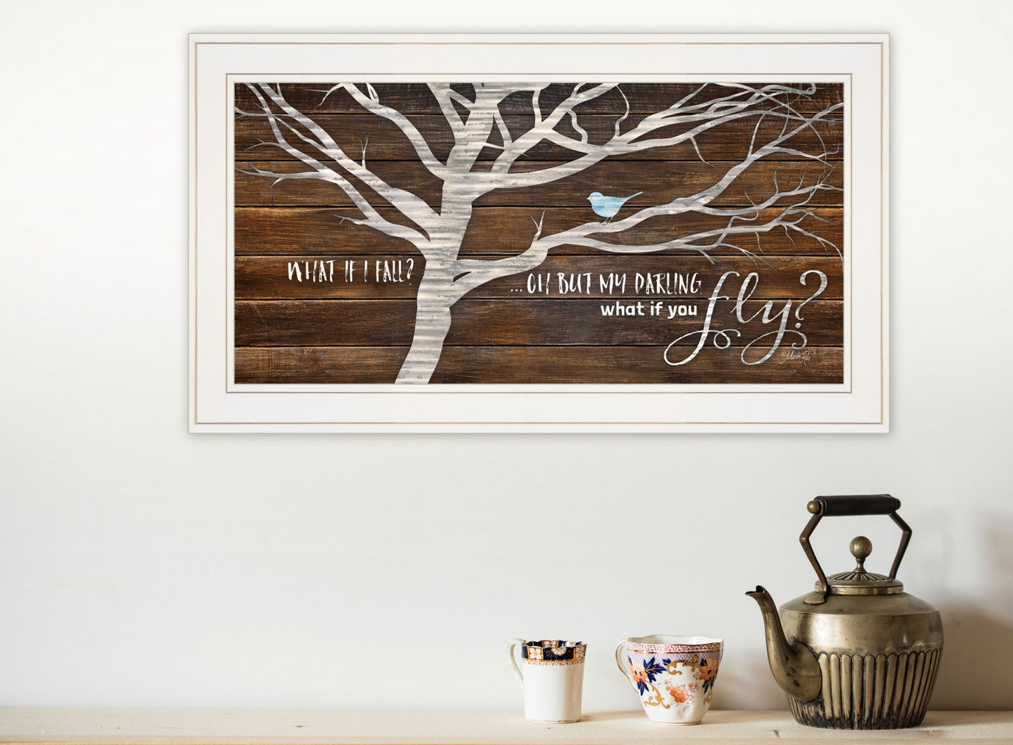 What if You Fly 1 White Framed Print Wall Art