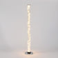 49" Steel LED Column Floor Lamp With Clear Drum Shade