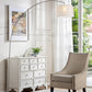 85" White Adjustable Arched Floor Lamp With White Drum Shade