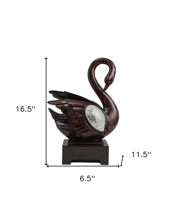 17 Marbleized Cherry Brown Dove Figurine Sculpture