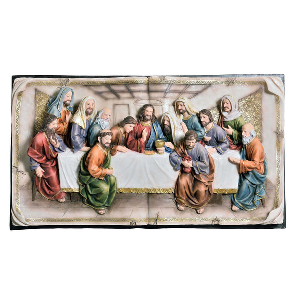 20 Black And Beige Polyresin Last Supper Decorative Plaque Sculpture