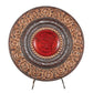 21" Red And Brown Round Polyresin Decorative Plaque