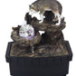 10" Black Polyresin Wolf Tabletop Fountain Sculpture