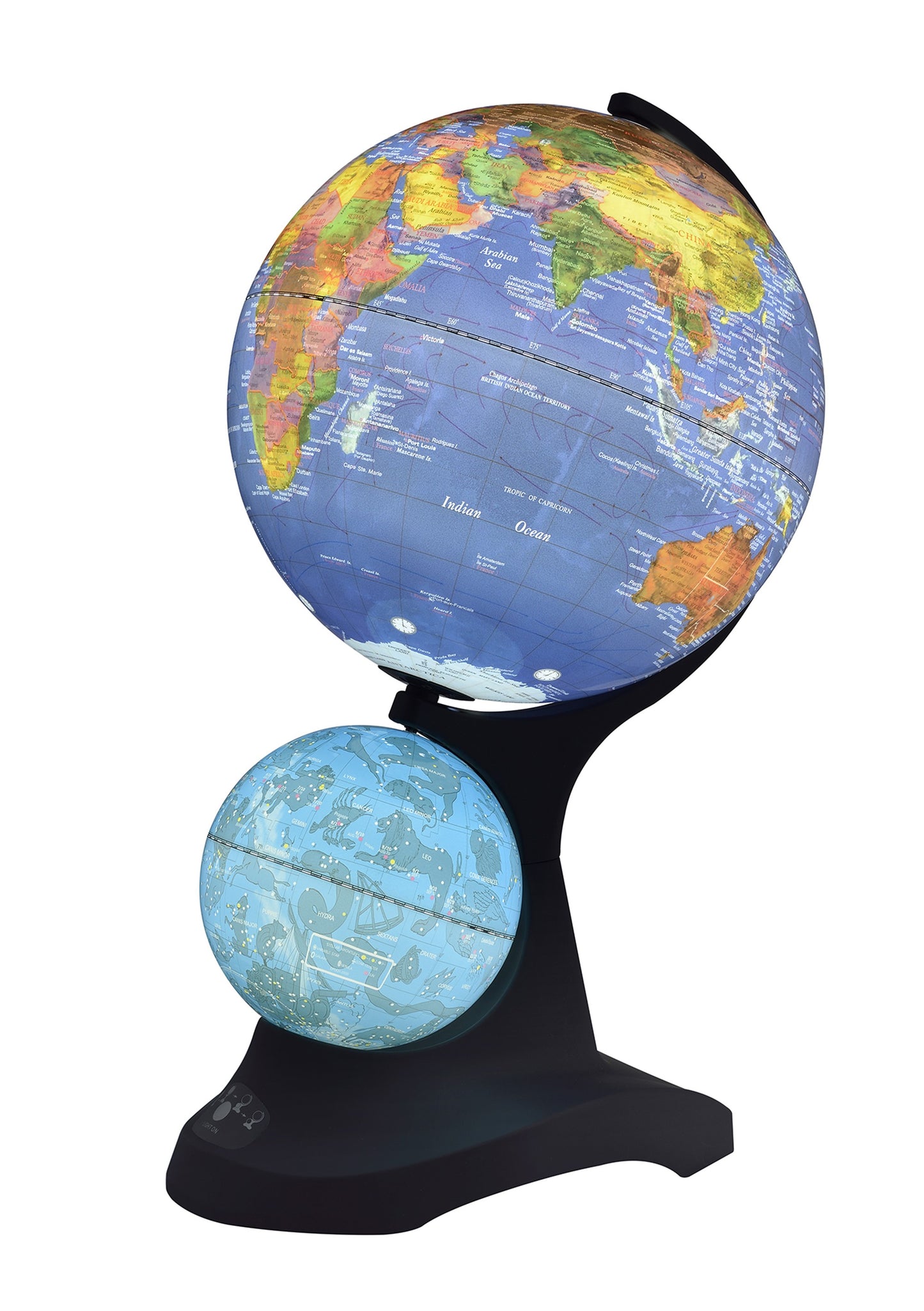 18" Blue Black And Navy Polyresin Dual Globe