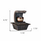 10" Brown Textured Polyresin Tabletop Fountain with LED Light