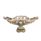 9" Beige And Gold Polyresin Decorative Bowl