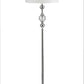 63" Chrome and Crystal Orb Shaped Floor Lamp With White Drum Shade