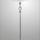 63" Chrome and Crystal Orb Shaped Floor Lamp With White Drum Shade